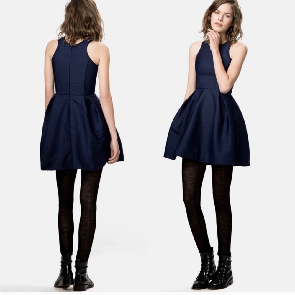 Maje Marine Aline Sleeveless Pocket Mini Dress 2